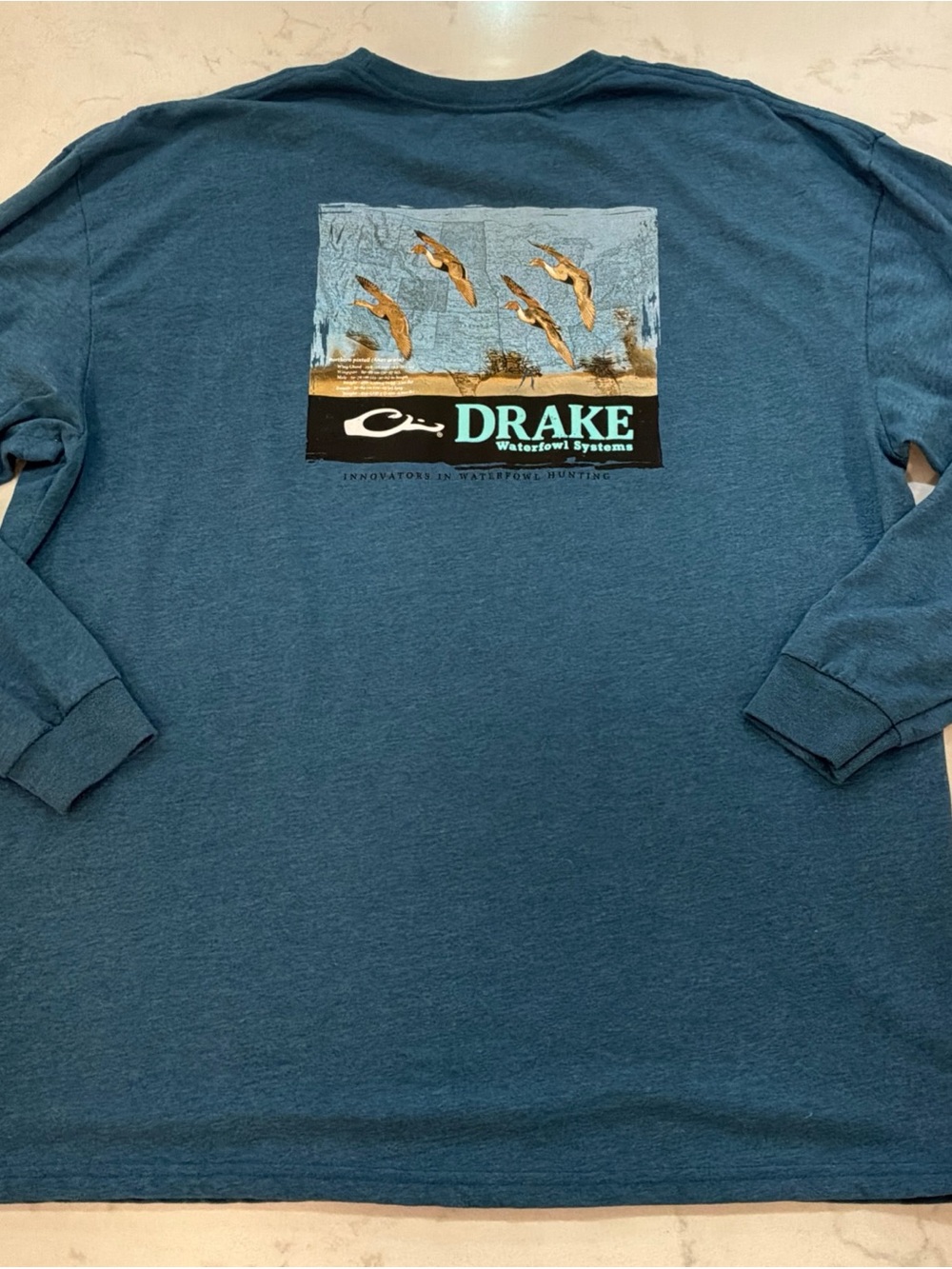 Drake Waterfowl Systems American Waterfowl Co Long Sleeve Shirt 2XL Blue